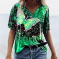 thumbnail image 1 of Tunic Tops for Women Butterfly Print Summer V Neck T Shirt Blouse Casual Graphic Tops, 1 of 3