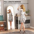thumbnail image 4 of HOMCOM 64" x 21" Full Length Mirror, Arched Full Body Mirror, Beige, 4 of 10