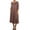 Mocha, variant on Women's Casual Plus Size Loose Fit 3/4 Sleeve Jersey Knit A-Line Solid Midi Dress