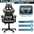 Soontrans Gray Gaming Chairs with Massage,Ergonomic Computer Gamer