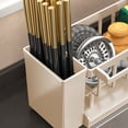 thumbnail image 6 of Auto-Draining Kitchen Sink Caddy Organizer with Towel Bar and Drain Tray for Sponges, Brushes, and Soap, 6 of 7