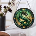 thumbnail image 4 of Pawberry Jörmungandr Window Hanging Stained Glass, Jörmungandr Suncatchers for Windows Stained Glass, Stained Glass Jörmungandr suncatcher, 4 of 7