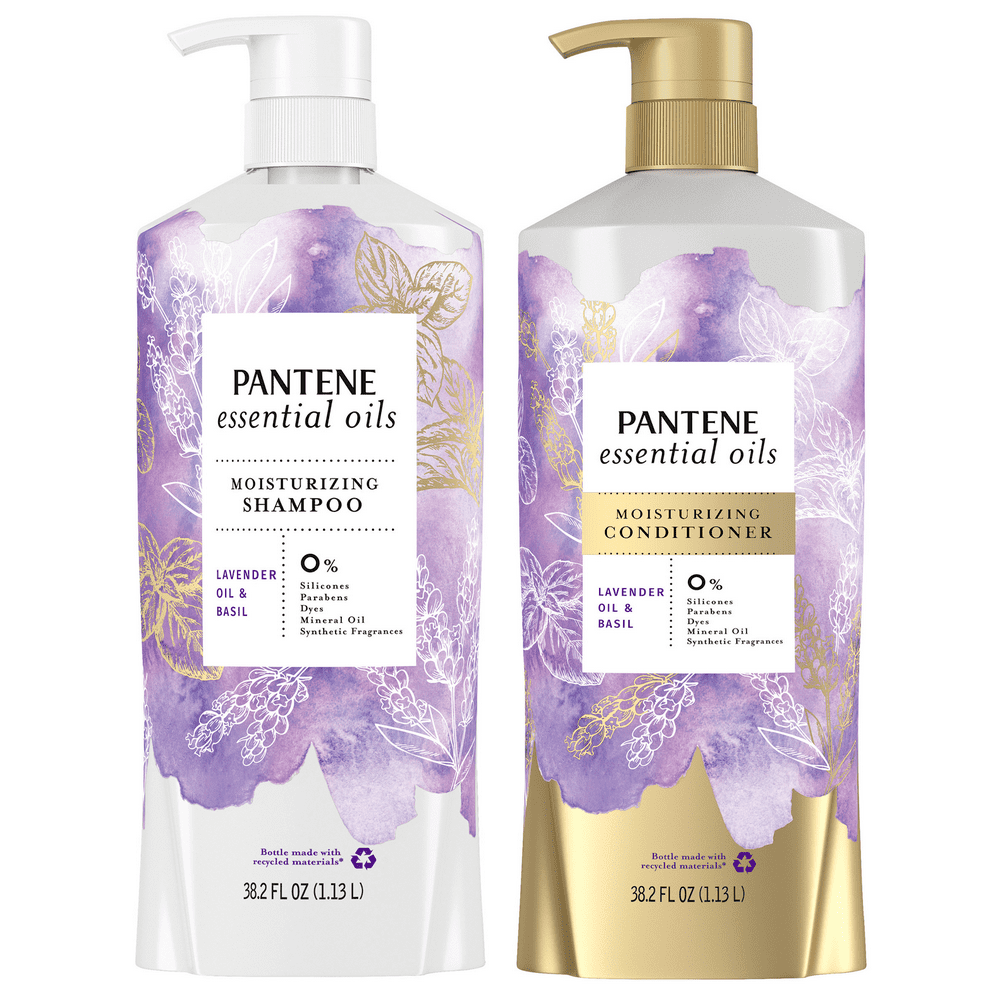 Pantene Essential Oils LAVENDER OIL & BASIL Moisturizing Shampoo