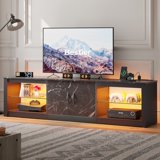 Bestier 70 Inch LED TV Stand With RGB Lights & Cabinets - For TVs Up To 75 Inches