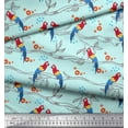 thumbnail image 2 of Soimoi Viscose Chiffon Fabric Branches,Leaves & Macaw Parrot Bird Printed Craft Fabric by The Yard 42 Inch Wide, 2 of 3