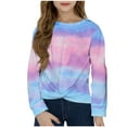 thumbnail image 1 of Yanlir Girls Spring Summer T Shirts Kids 2025 Fashion V Neck Ruffle Long Sleeve Tops Front Button Soft Loose Blouse 4-13 Years(Blue#3,5 Years), 1 of 9
