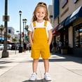 thumbnail image 2 of LIIPEE Girls Suspender Shorts Casual Summer Solid Color Elastic Waist Loose Fit Beach Party Children Pockets Fashion Versatile Comfortable Cute Shorts,6-7 Years, 2 of 9