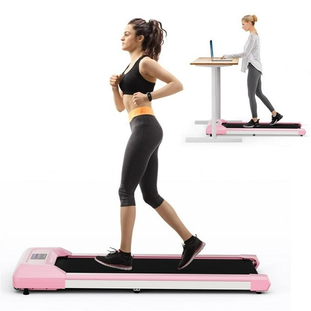Pemberly Row Tapis de Marche avec Télécommande, Capacité de 265 Lb, Tapis Roulant Rose