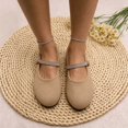 thumbnail image 5 of Women Rhinestone Mary Jane Flats, Round Toe Sparkly Buckle Strap Flat Shoes, Soft Comfort Ballet Shoes for Wedding Party, 5 of 6