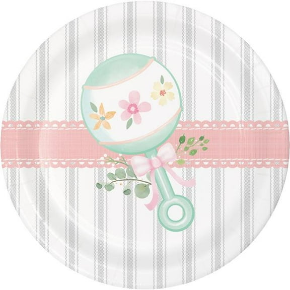 Creative Converting Farmhouse Floral Dessert Plates, 8 ct