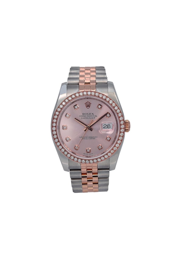 Pre-Owned Rolex Datejust Diamond Watch, 116231 36mm, Pink Diamond Dial With 1.20 CT Diamonds