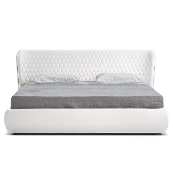 Casabianca Home Agoura King Storage Bed In White Pu Leather