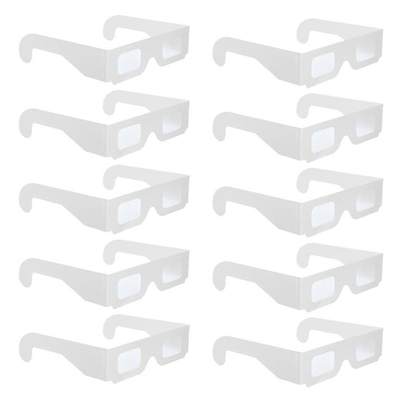 OUNONA 3D Glasses White Paper Eyewear for Festivals and Parties, Decorative Colorful Lens Accessories