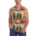 thumbnail image 2 of Lsque Holiday Christmas Stars Print Men's Cotton Blend Sleeveless Muscle Shirts (S-3XL)- Moisture Wicking, Odor Protection, UPF 30+,Large, 2 of 8