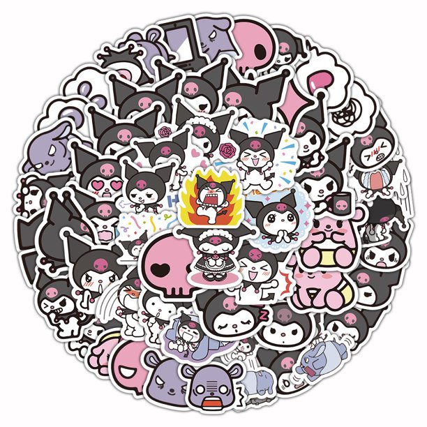 60PCS Sanrio Familia HelloKitty Mymelody Kuromi Cinnamoroll LittleTwinStars Pompom Purin Keroppi BadBadtz-maru Pochacco Pegatinas Gao Jiahui unisex