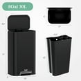 thumbnail image 2 of Pirecart 8 Gal Trash Can, Square Garbage Can with Soft-Close Lid & Foot Pedal, Stainless Steel Kitchen Trash Can with Removable Inner Bucket & Handle for kitchen, Living Room, Black, 2 of 9