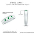 thumbnail image 6 of Rosec Jewels Natural Emerald Band Ring for Women, Wide Band Ring - AAA Quality Emerald, 925 Sterling Silver, US 3.50, 6 of 7