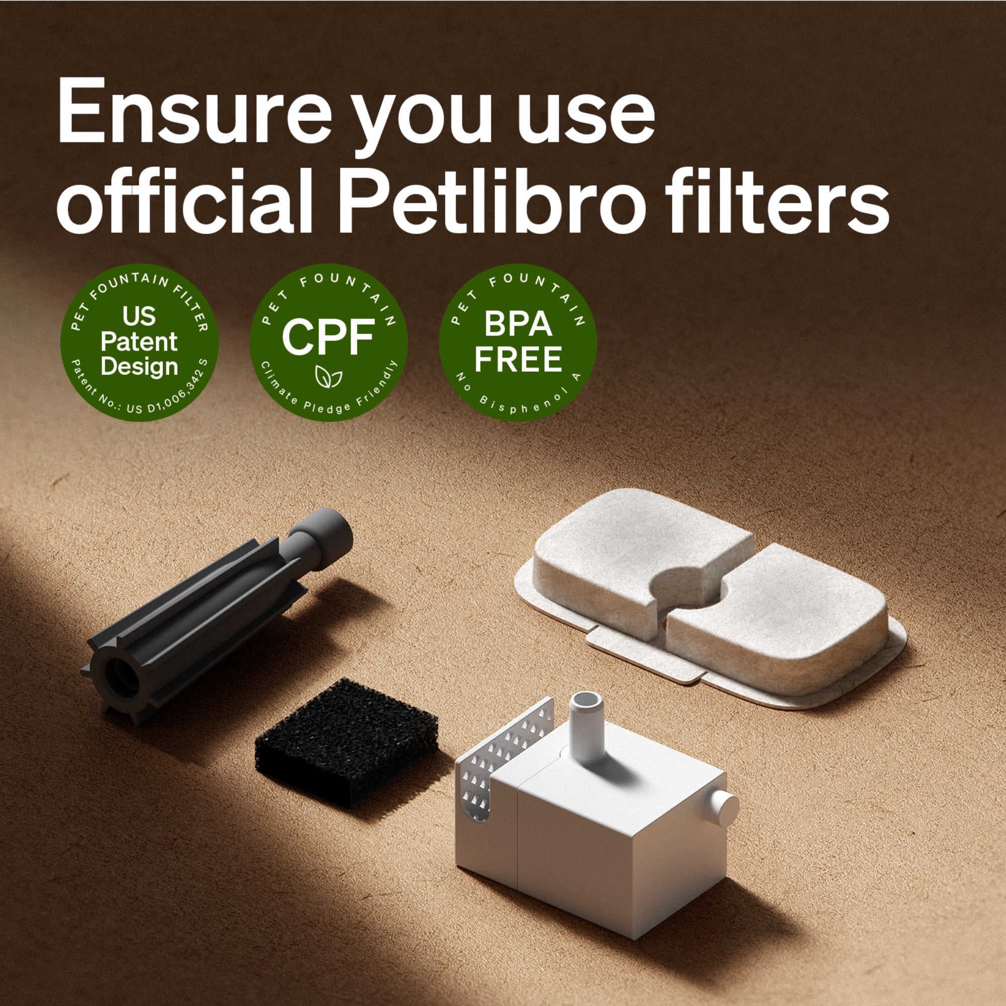 Petlibro Replacement Filters for Dockstream & Dockstream 2 Cat Water Fountains, Compatible with PLWF105/PLWF115/WF106/WF116, 8-Pack White Filters, 4-Month Supply for Ultra Quiet Pet Water Fountain
