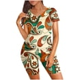 thumbnail image 2 of Birdeem Ensemble de Cyclisme Deux Pièces pour Femmes T-Shirt à Manches Courtes Col Rond + Shorts Taille Haute, 2 of 7