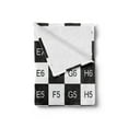 thumbnail image 2 of Checkers Game Soft Flannel Fleece Throw Blanket, Monochrome Chess Board Design with Tile Coordinates Mosaic Square Pattern, Cozy Plush for Indoor and Outdoor Use, 70" x 90", Black White, by Ambesonne, 2 of 5