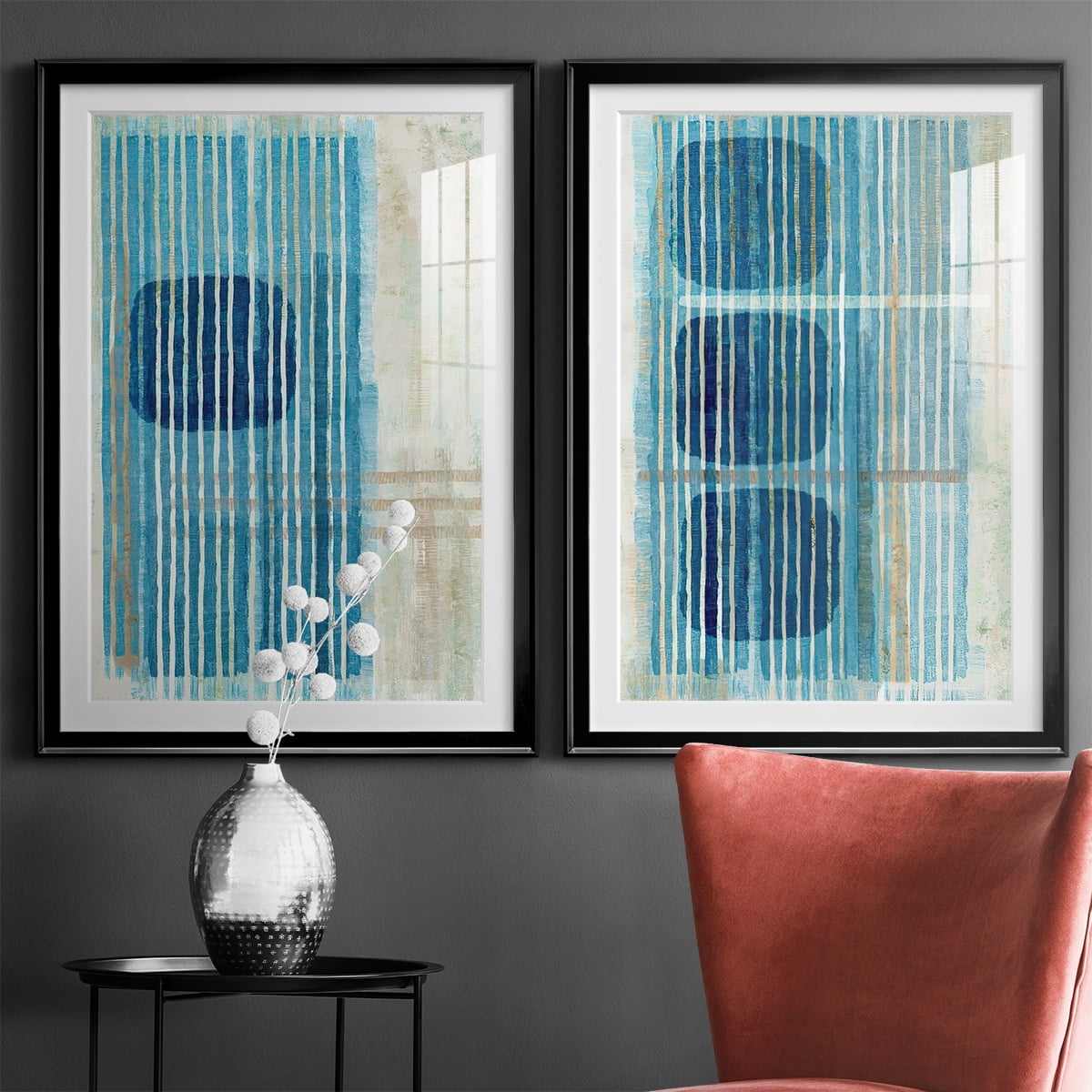 Wexford Home Blue Blue Horizon I Premium Framed Print, 30.5" x 42.5" - Ready to Hang, Black (Set of 2)