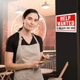 thumbnail image 6 of Help Wanted Sign - Red and White, Heavy Duty, Waterproof Flexible Plastic, Scratch Resistant, 9 x 12 Inches, Business Signboard for Indoor and Outdoor (Pack of 4) - by Hespex, 6 of 7