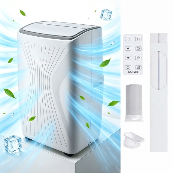 12000 BTU Portable Air Conditioner,3-in-1 AC with Cooling, Fan & Dehumidifier Quiet, Energy Efficient for Rooms up to 550 sq.ft - Mobile, Compact Design with Remote & Window Kit - US Standard Plug