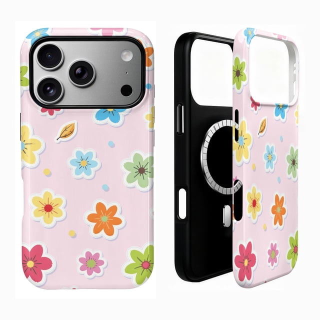 SKLYDDI Étui Esthétique Floral Mignon pour iPhone 14 Plus, Compatible avec MagSafe