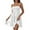 Z-White318, variant on Women's Dress Fit And Flare Casual Sleeveless Mini Textured Square Collar Spaghetti Strap For Daily Vacation Spring Basic Solid Versatile Female Dresses