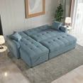 Magic Home 81" Sleeper Sofa, Modern Tufted Convertible Sofa Bed, L