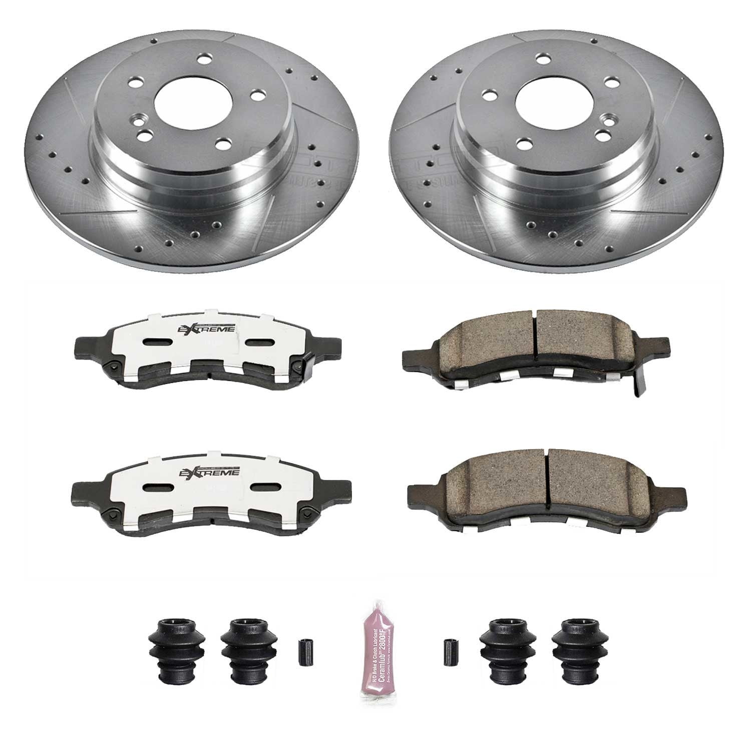 PowerStop Front Z26 Street Warrior Carbon-Fiber Ceramic Brake Pad and Drilled and Slotted Rotor Kit Fits: BUICK CHEVROLET GMC ISUZU Select Models K2084-26