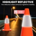 thumbnail image 4 of Heavy-Duty Traffic Cones, Safety Cones for Construction Sites and Parking Lot Management, 18-Inch Traffic Safety Cones with Reflective Collars and Weighted Base, 4 of 8