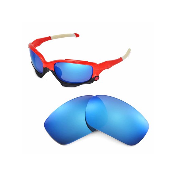 Walleva Ice Blue Replacement Lenses for Oakley Racing Jacket Sunglasses