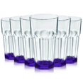 thumbnail image 1 of TableTop King 16 Ounce Cooler Glasses, Libbey Gibraltar Bottom Accent, Purple, Set of 6, 1 of 1