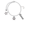 thumbnail image 2 of Delight Jewelry Black Nickeltone AB Crystal Lucky Star Silvertone Dream Big Charm Bracelet, 7.5+2" Extender, 2 of 4