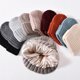 thumbnail image 5 of Vintermössa i siden och satin, unisex, tjock och chunky, randig, varm, mjuk, högkvalitativ kashmir, stickad mössa, 5 of 5