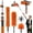 Orange, variant on 16FT  High Ceiling Duster Kits with 3-12FT Adjustable Pole - Includes Extra Long Duster, High Ceiling Duster, Rotatable Window  & Cobweb Duster for Ceiling Fans and Whole House Cleaning