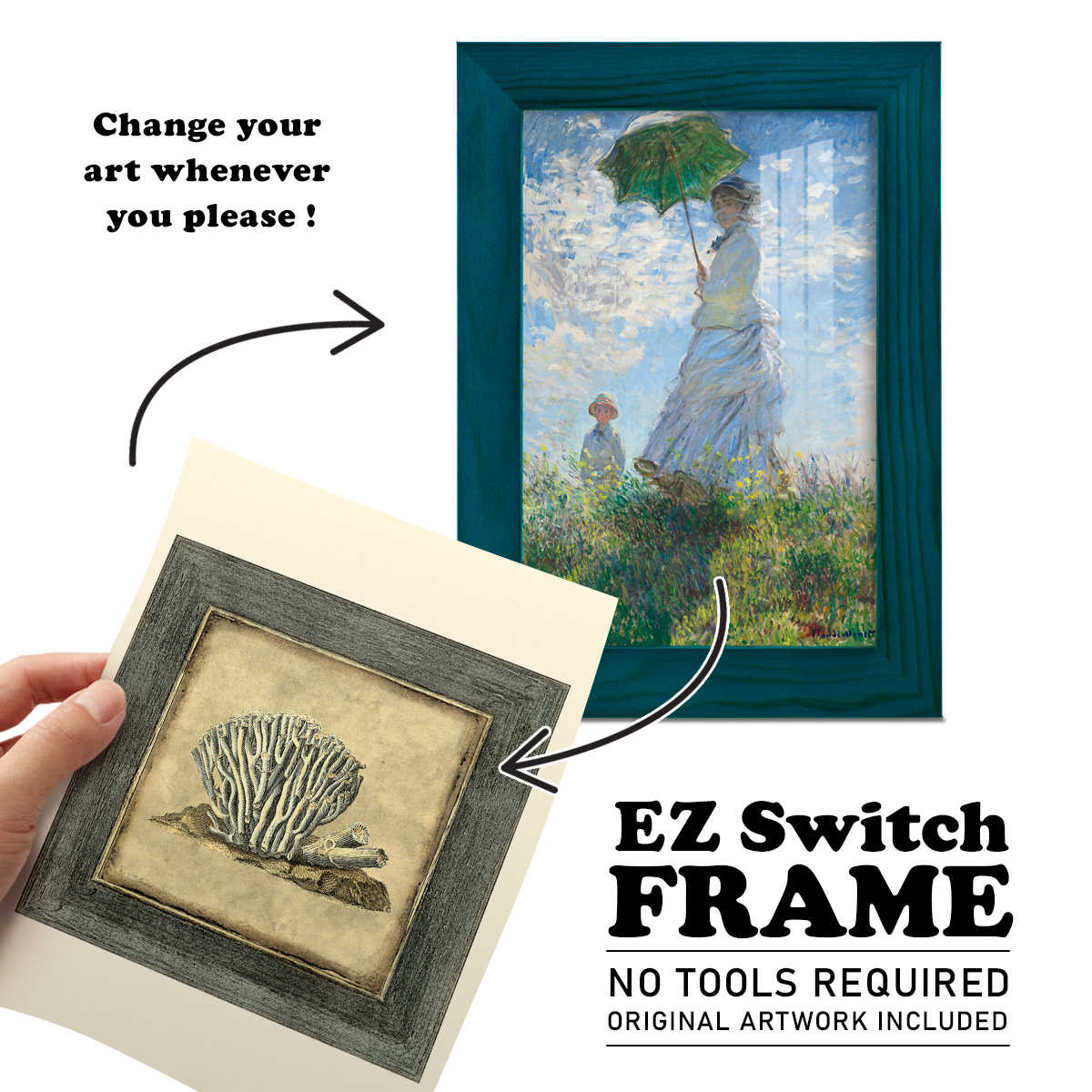 Mini Exotic Coral IX (U) - Framed Print w/glass - Ocean Blue