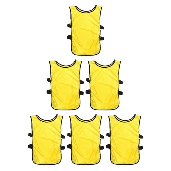 6pcs Basketball Football Training Vest Quickly-dry Game Waistcoat Training Vest Childrens Clothing for Boys Girls Students (Yellow)