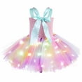 thumbnail image 3 of Hpgjzj Sequins Unicorn Rainbow Tutu Dress for Girls Princess Wedding Birthday Party Costumes Colored Mesh Floral Dress, 3 of 4
