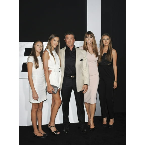 Sylvester Stallone Jennifer Flavin Daughters At Arrivals For The Expendables 3 Premiere Tcl