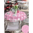 thumbnail image 4 of Outdoor Tablecloth with Umbrella Hole and Zipper, Valentine's Day Round Table Cloth 54 Inch Waterproof Tablecloth, Sweet Love Heart Lines Romantic Pink Picnic Table Cover for Patio Camping, 4 of 7