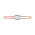 thumbnail image 3 of 1/4 Carat 4-Prong Set Princess Cut Diamond Solitaire Engagement Ring Band in 14K Rose Gold (Ring Size 10.75), 3 of 4