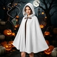 thumbnail image 2 of Women's Hooded Velvet Cloak Renaissance Medieval Buckle Costume Gothic Witch Halloween Party Cape, 2 of 9