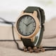 thumbnail image 4 of Reloj De Madera De Bambu Verde O Cafe Marca Bobo Bird Unisex Bisel Madera Natural Fondo Verde Claro, 4 of 6