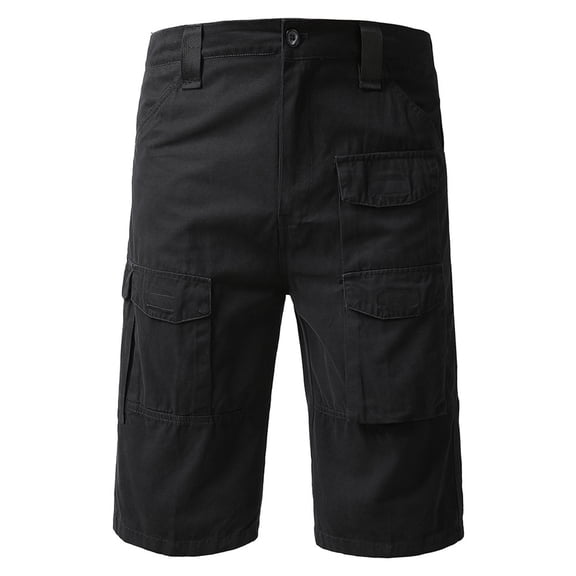 Herrnalise Mens Work Shorts 9" Work Pants for Mens Portable Phone Charge Shorts Multi Pokets Cargo Shorts Comfy Cotton blend Shorts Black