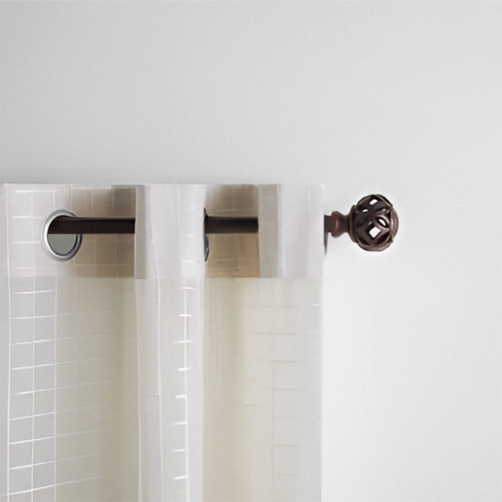 Mainstays 3/4" Bronze Filigree Knob Adjustable Single Curtain Rod Set, 23-84"
