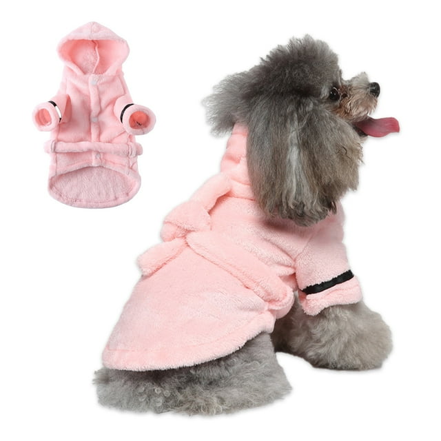 Albornoz para perros Pijama con capucha gruesa y suave de lujo para invierno Toalla de baño para perros de secado rápido y súper absorbente Pijama suave para mascotas para perros, perros y