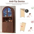 thumbnail image 6 of Conate 70" Tall Arched Kitchen Pantry Cabinet with LED Light, Fluted Storage Cabinets with Stemware Rack, Glass Doors for Dining Room & Living Room, 6 of 7