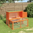 thumbnail image 1 of vidaXL Rabbit Hutch Brown 102x90x84.5 cm Solid Wood Pine, 1 of 5